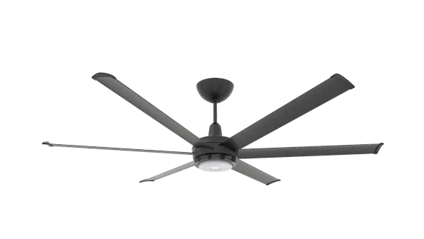 The es6 combines Big Ass Fans' industrial-grade engineering with sophisticated residential design. This 72" smart ceiling fan delivers impressive airflow with whisper-quiet operation, featuring advanced controls including Bluetooth remote, mobile app, voice activation, and optional color-changing uplight.