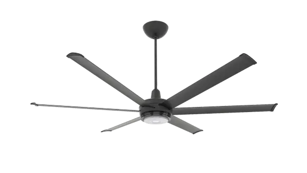 The es6 combines Big Ass Fans' industrial-grade engineering with sophisticated residential design. Features smart home integration, RGB color-changing uplight, and whisper-quiet operation in a sleek 72" diameter.