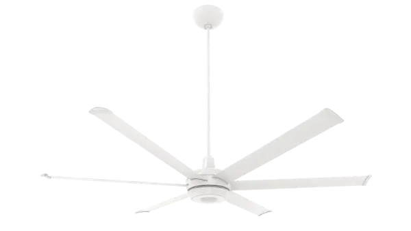 The es6 combines Big Ass Fans' industrial-grade engineering with sophisticated residential design. Features smart home integration, Chromatic RGB uplight, and whisper-quiet operation in a 72" diameter perfect for large spaces.
