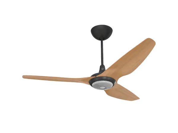 The Haiku Gen 4 combines sophisticated smart home technology with elegant design. Features include SenseME environmental sensors, WiFi/Bluetooth connectivity, adjustable LED downlight and chromatic uplight, and eco-friendly bamboo airfoils.
