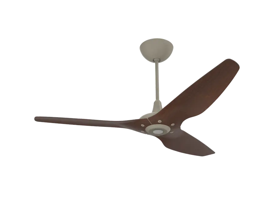 Haiku 60" Outdoor Ceiling Fan with WiFi - Satin Nickel with Cocoa Aluminum Blades
