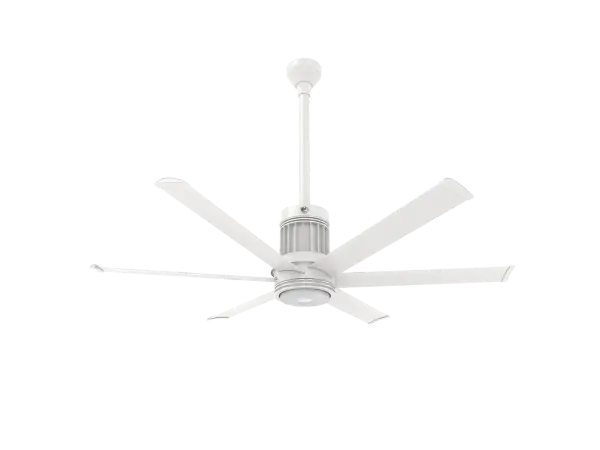 The i6 60" ceiling fan delivers industrial-grade airflow with whisper-quiet operation, wrapped in a sculptural design. Built from aircraft-grade aluminum with smart SenseMe® technology, it's perfect for open-concept spaces.