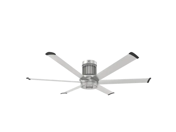 The i6 transforms outdoor spaces with powerful, whisper-quiet airflow and smart home integration. Built with aircraft-grade aluminum and damp-rated for weather resistance, it delivers industrial performance with contemporary style.