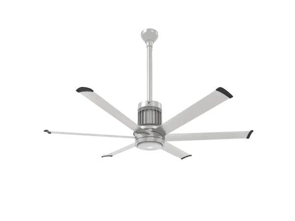 The i6 transforms covered outdoor spaces with powerful, whisper-quiet airflow and smart home integration. Built with aircraft-grade aluminum and damp-rated for weather resistance, it combines industrial performance with contemporary design.