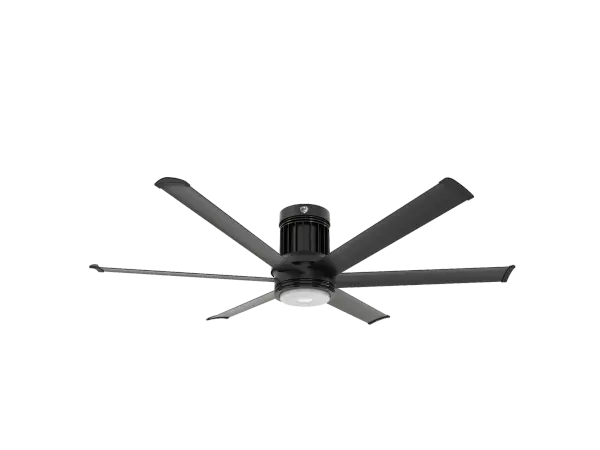 The i6 transforms covered outdoor spaces with powerful, whisper-quiet airflow and smart home integration. Built with aircraft-grade aluminum and damp-rated for weather resistance, it combines industrial performance with sleek design.