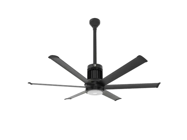 The i6 transforms covered outdoor spaces with powerful, whisper-quiet airflow and smart home integration. Built with aircraft-grade aluminum and damp-rated for weather resistance, it combines industrial performance with contemporary design.