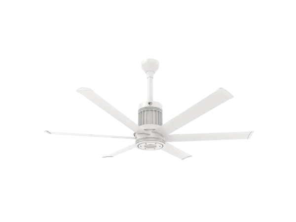 The i6 transforms covered outdoor spaces with powerful, whisper-quiet airflow and smart home integration. Built with aircraft-grade aluminum and damp-rated construction, it delivers industrial performance with contemporary design.