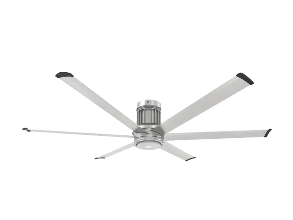 The i6 transforms covered outdoor spaces with powerful, whisper-quiet airflow and smart home integration. Built with aircraft-grade aluminum and damp-rated for weather resistance, it combines industrial performance with contemporary design.
