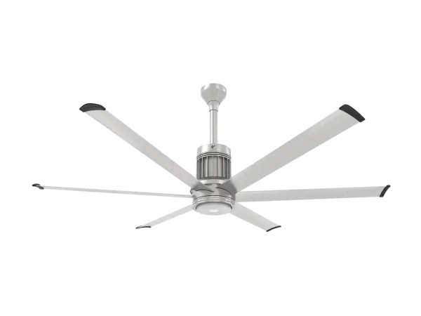 The i6 transforms covered outdoor spaces with powerful, whisper-quiet airflow and smart home integration. Built with aircraft-grade aluminum and damp-rated for weather resistance, it combines industrial performance with contemporary design.