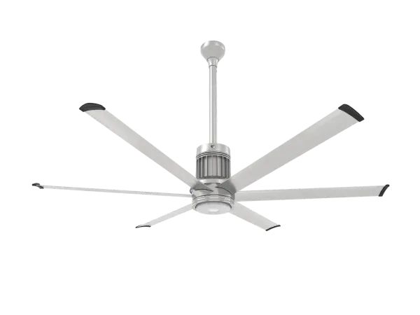 The i6 transforms covered outdoor spaces with powerful, whisper-quiet airflow and smart home integration. Built with aircraft-grade aluminum and damp-rated for weather resistance, it combines industrial performance with contemporary design.