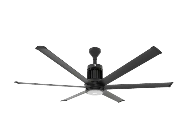 The i6 transforms covered outdoor spaces with powerful, whisper-quiet airflow and smart home integration. Built with aircraft-grade aluminum and damp-rated for weather resistance, it combines industrial performance with sophisticated design.