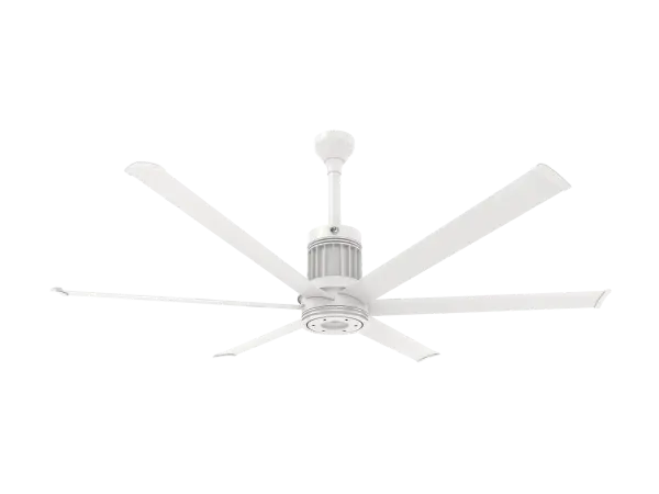 The i6 transforms covered outdoor spaces with powerful, whisper-quiet airflow and smart home integration. Built with aircraft-grade aluminum and damp-rated construction, it delivers industrial performance with contemporary design.
