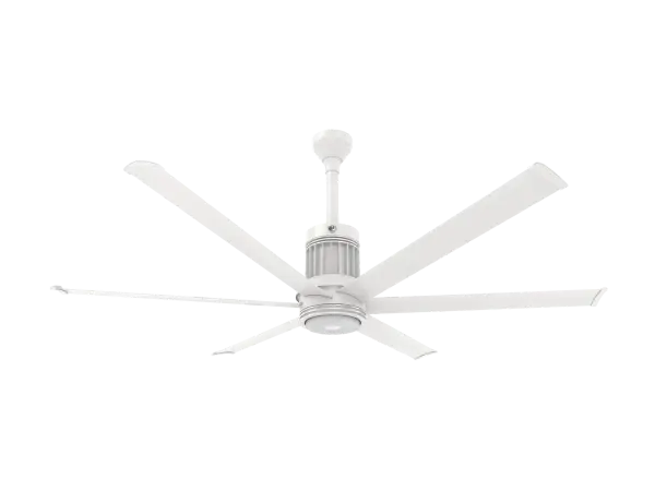The i6 transforms covered outdoor spaces with powerful, whisper-quiet airflow and smart home integration. Built with aircraft-grade aluminum and damp-rated for weather resistance, it delivers commercial-grade performance with residential sophistication.