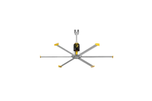The Powerfoil 6 is an entry-level HVLS fan that doesn't compromise on performance. With patented airfoil technology, helical gearbox, and lifetime-lubricated motor, it provides quiet, reliable air circulation for large spaces.