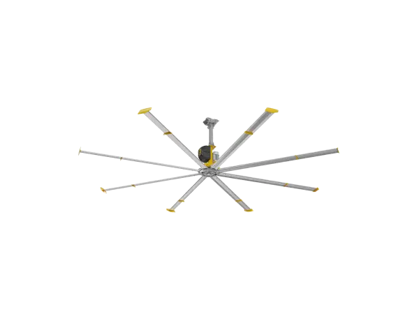 The Powerfoil X4 20-foot fan delivers unmatched airflow for large commercial and industrial spaces. With IP56 rating for harsh environments, patented eight-airfoil system, and industry-leading safety features, it's trusted by Amazon, Walmart, and FedEx.