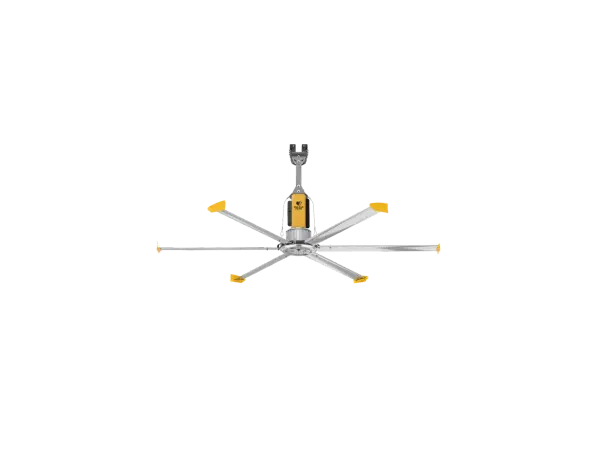 The Powerfoil D is a purpose-built direct-drive industrial fan engineered for harsh environments with IP66 rating. Features aircraft-grade safety systems, whisper-quiet Neodymium motor, and six patented airfoils for maximum airflow.