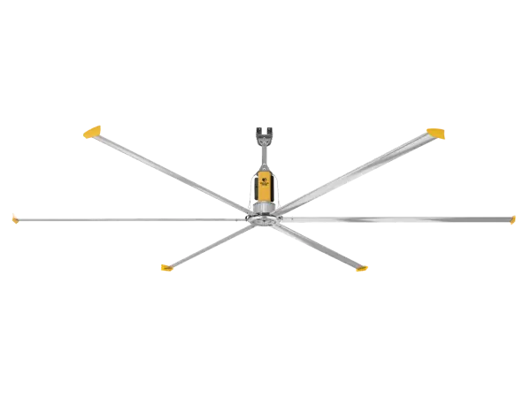 The Powerfoil D 24ft is purpose-built for harsh industrial environments with IP66 rating, aircraft-grade safety systems, and whisper-quiet Neodymium motor. Makes occupants feel up to 10°F cooler with energy-efficient airflow.