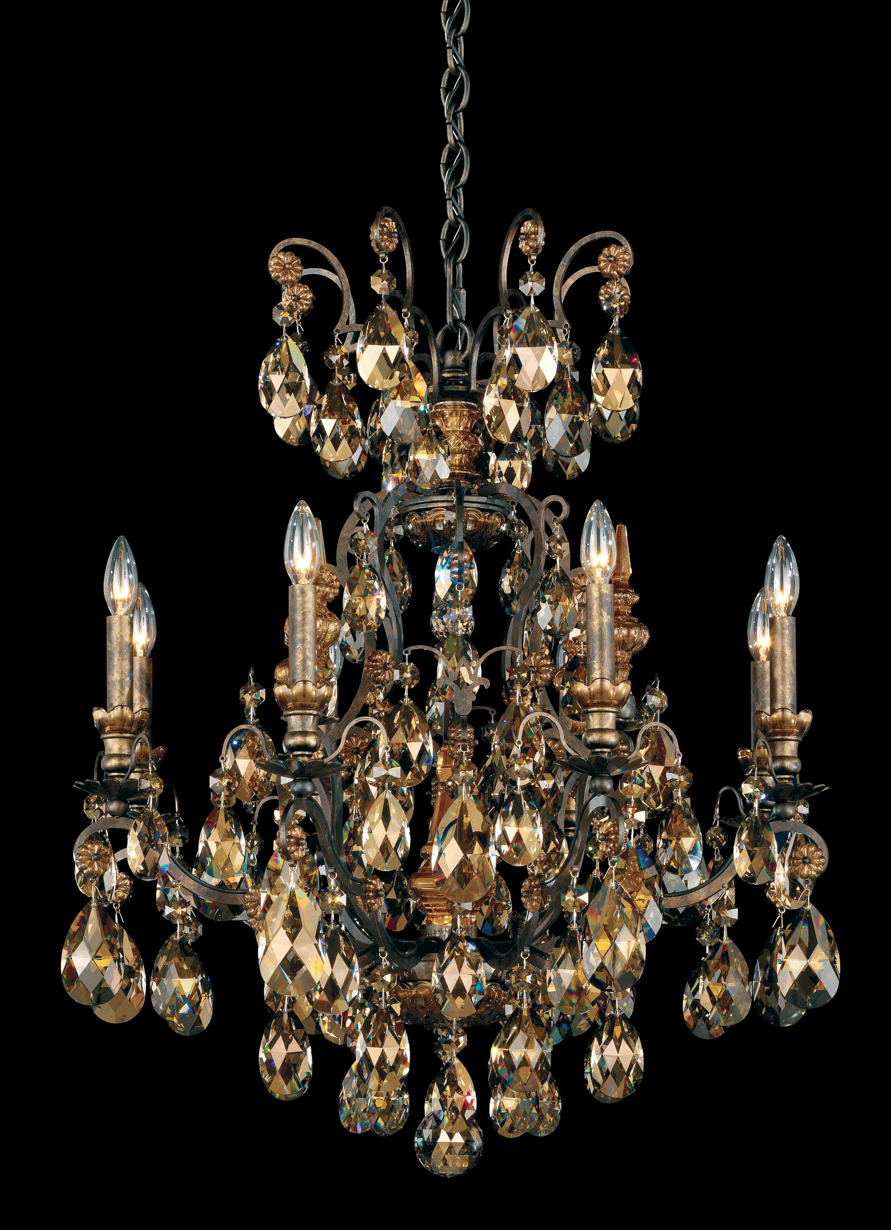 Renaissance Nine Light Chandelier in Heirloom Gold