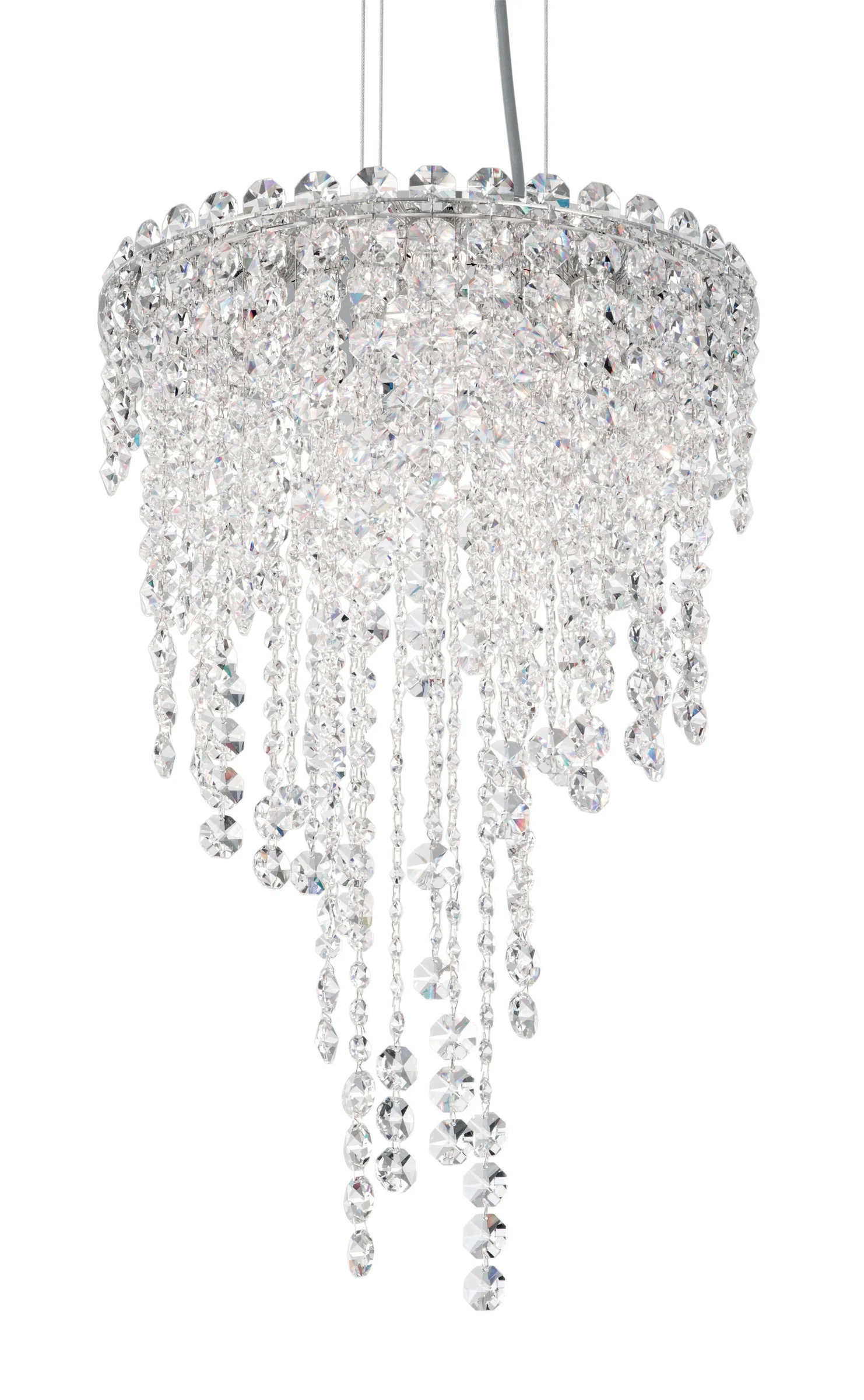 Chantant Four Light Pendant in Polished Stainless Steel