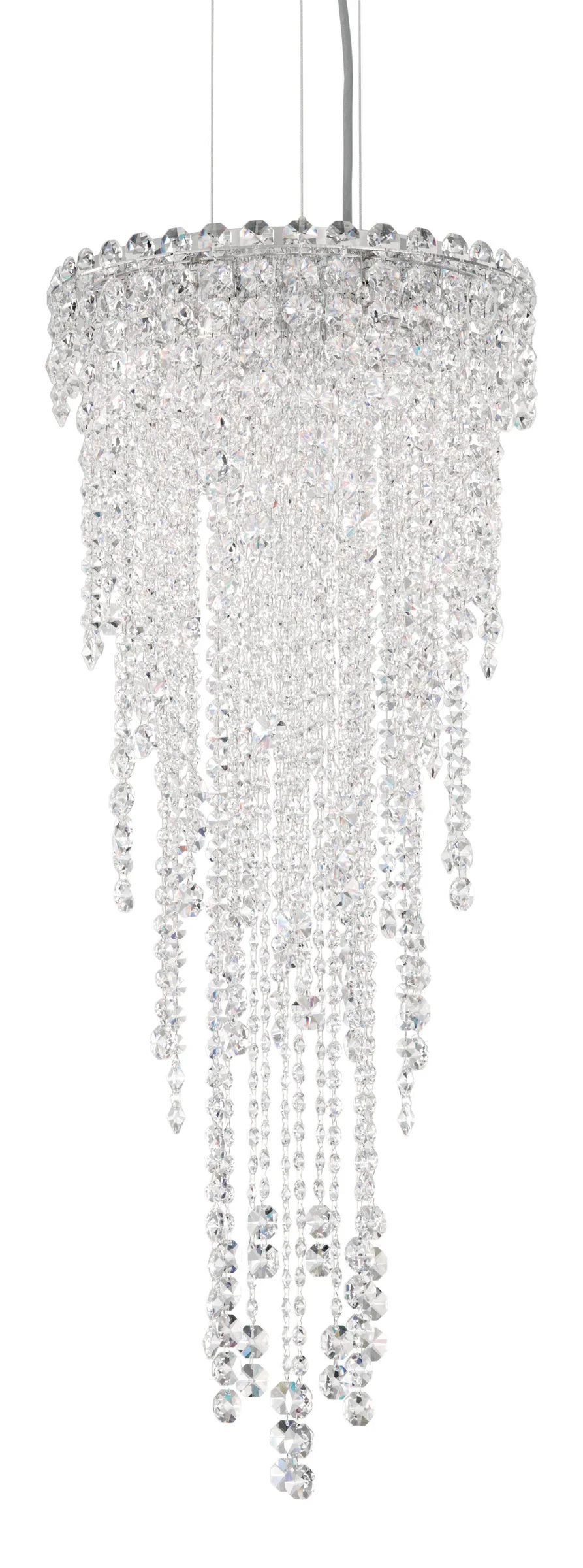 Chantant Four Light Pendant in Polished Stainless Steel