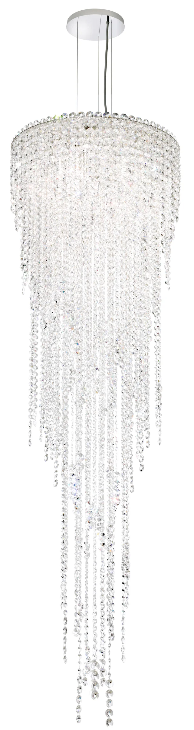 Chantant Five Light Pendant in Polished Stainless Steel