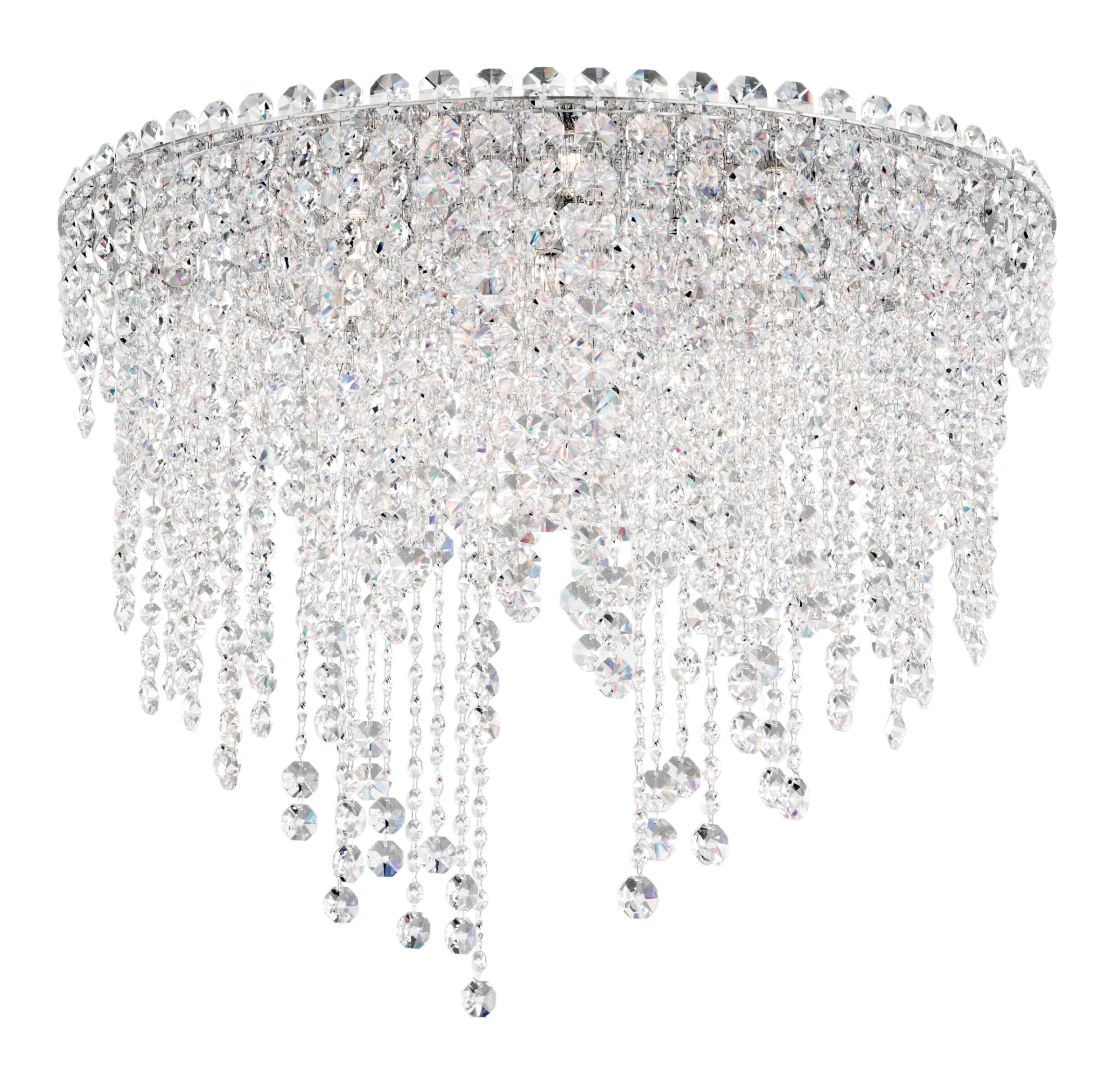 Chantant Six Light Semi-Flush Mount in Polished Stainless Steel