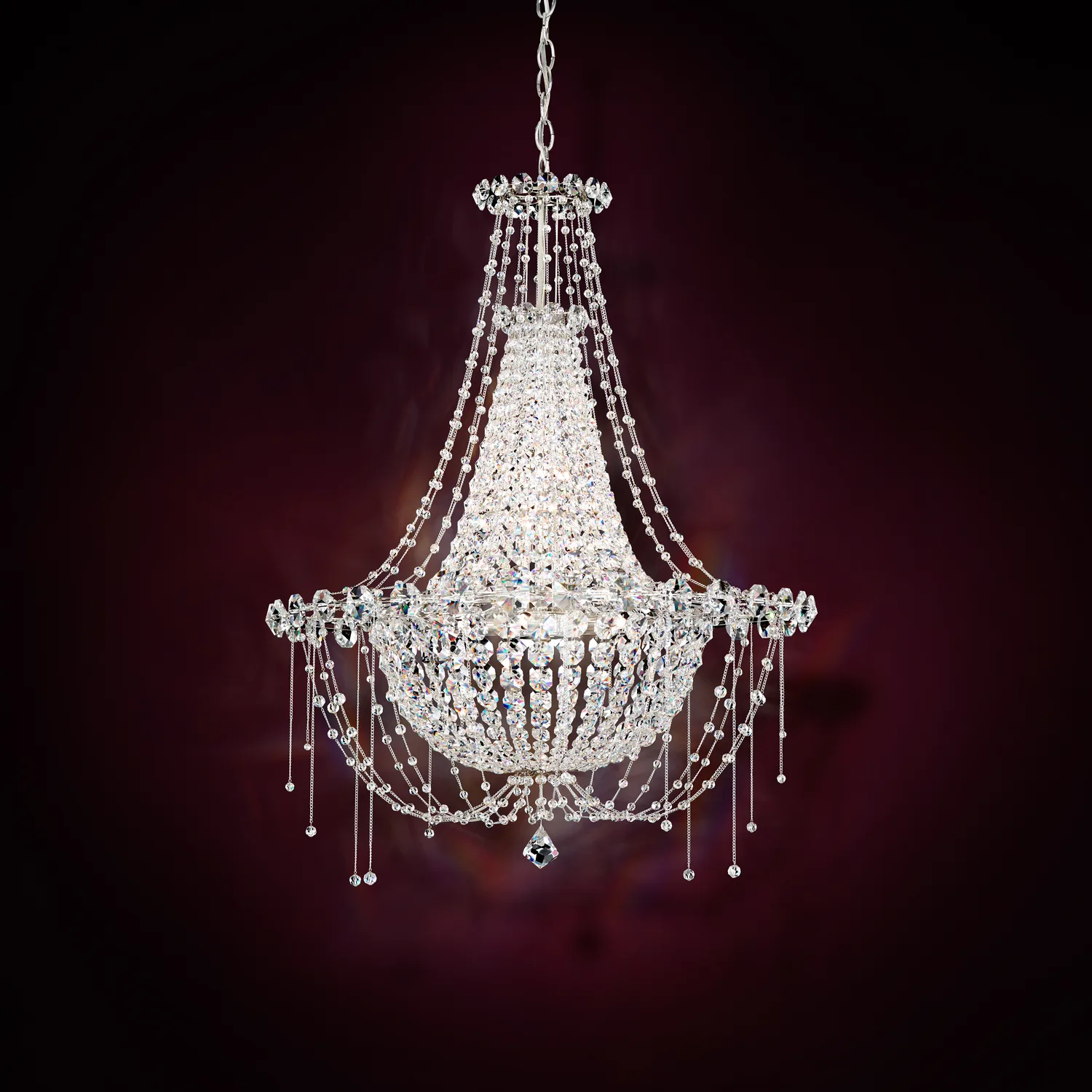 Chrysalita Six Light Chandelier in Stainless Steel