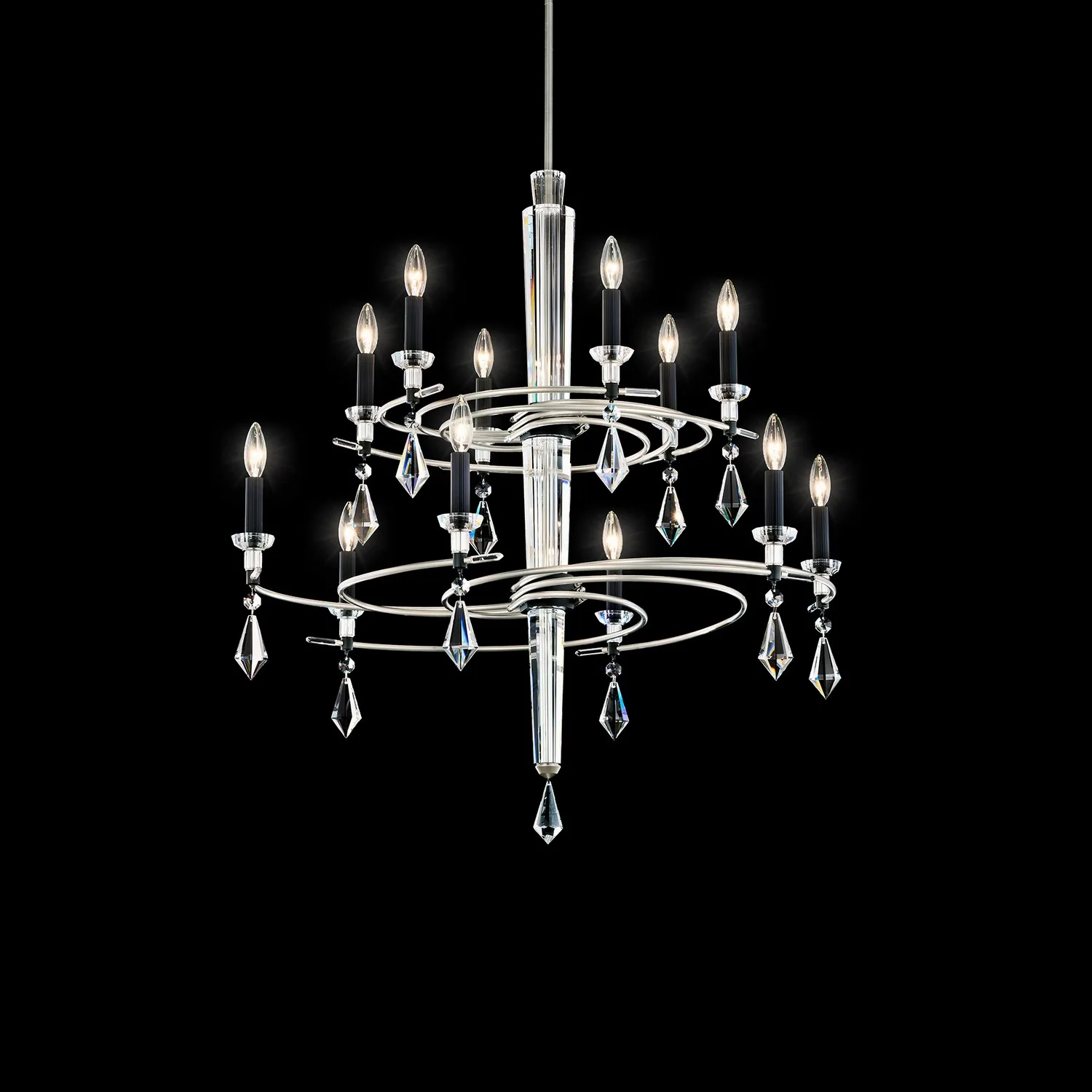 Tempest Eight Light Chandelier in Soft Gold/Black